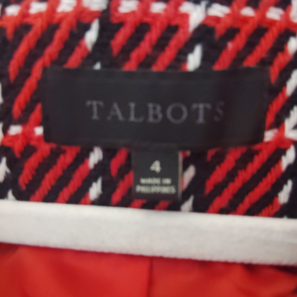 TALBOTS Twill Check Jacket Blazer - Size 4 - Picture 9 of 9